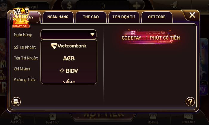 Nạp tiền Nhatvip Các hình thức nạp tiền Nhatvip tiện lợi và an toàn